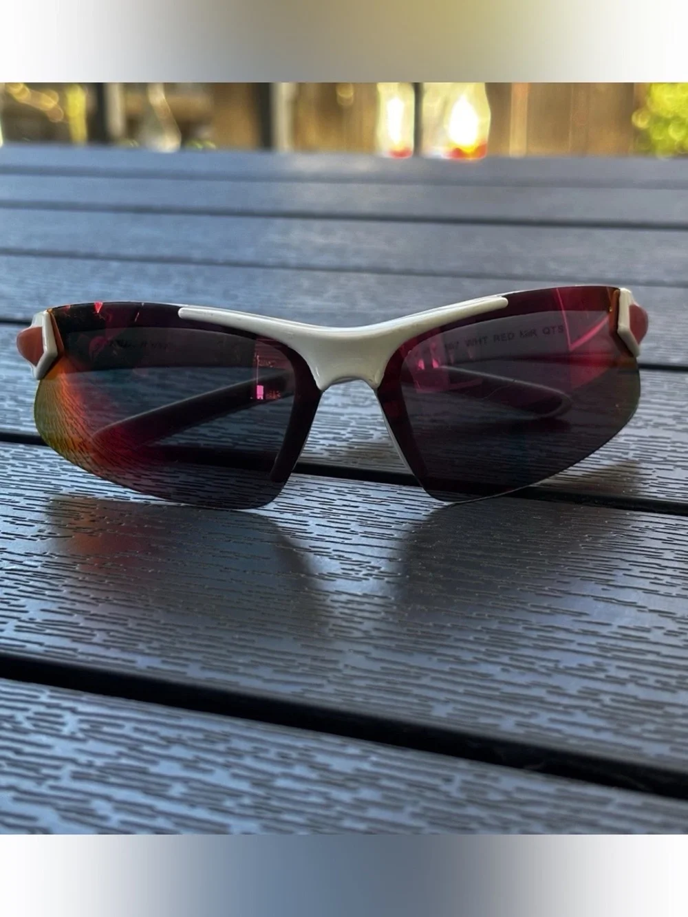 Rawlings White Red Mirror Lens baseball Sunglasses Full Rim Plastic Frame